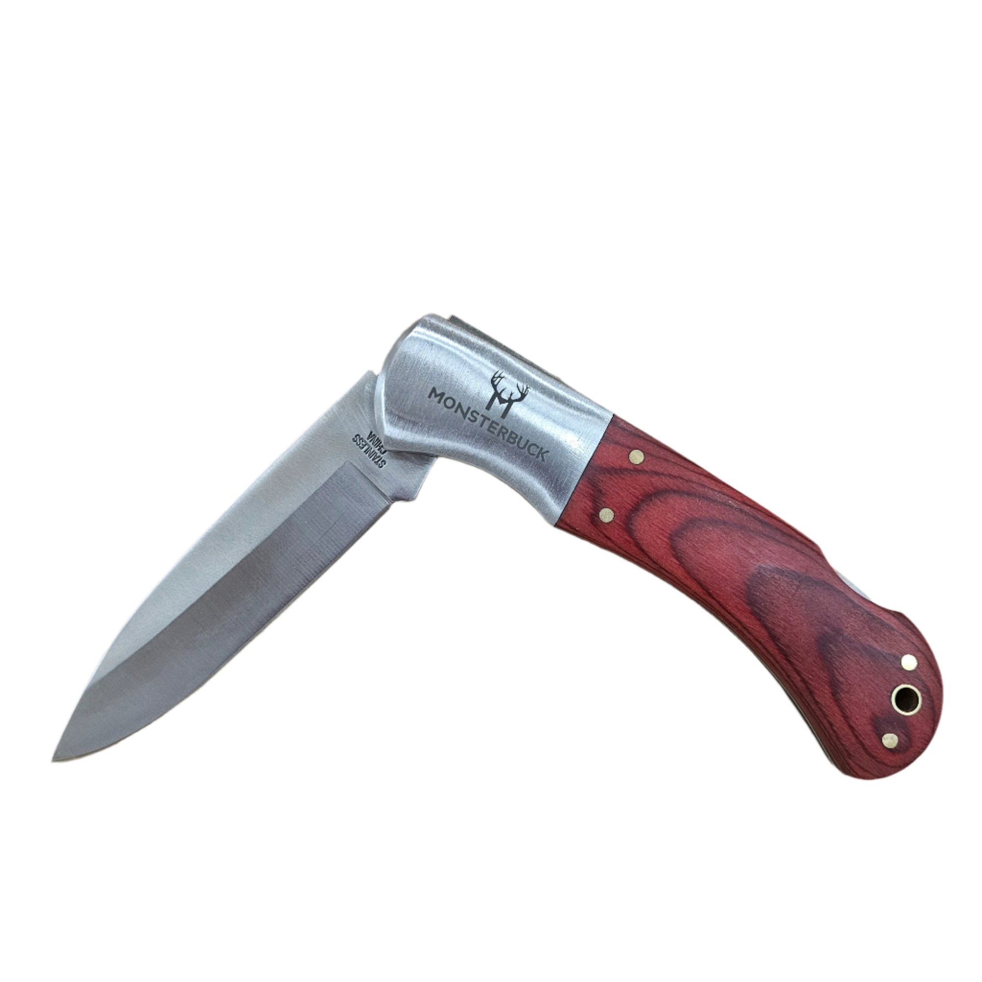MonsterBuck Wood Handle Pocket Knife