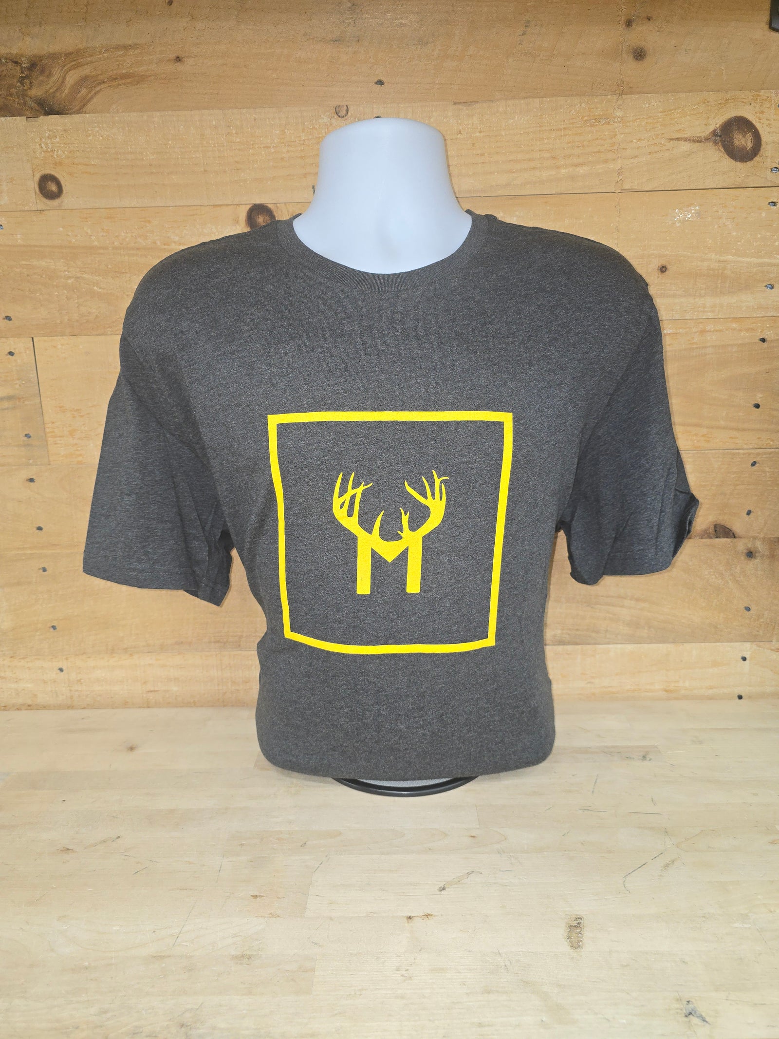 Charcoal Grey W/Yellow MB Square - XL Tee