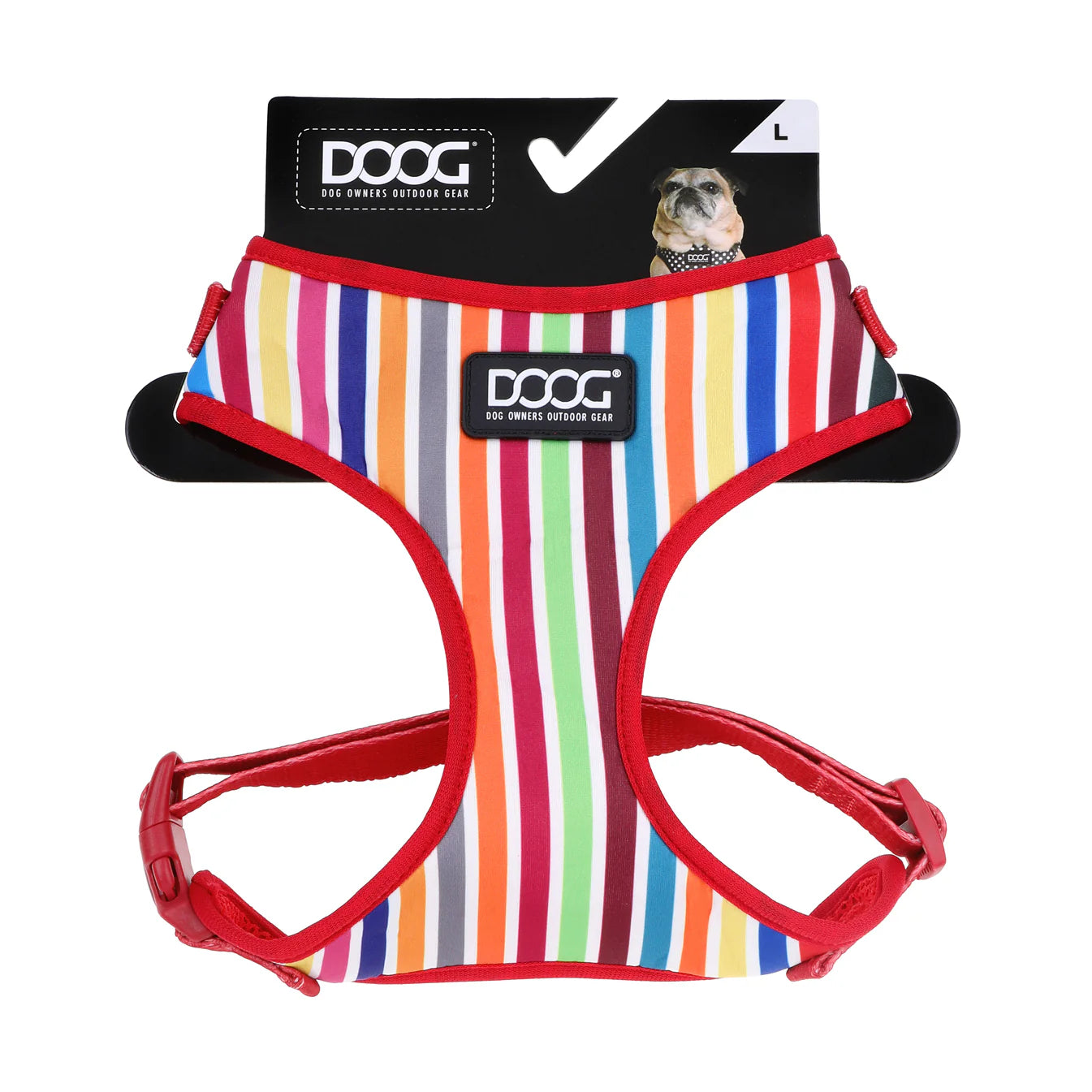 NEOFLEX SOFT HARNESS - SCOOBY-EXTRA LARGE-RED MULTI STRIPED COLORS