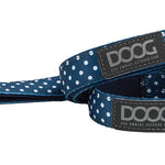 LEAD NEOPRENE DOG LEASH - STELLA-REGULAR-BLUE WITH WHITE POKADOTS